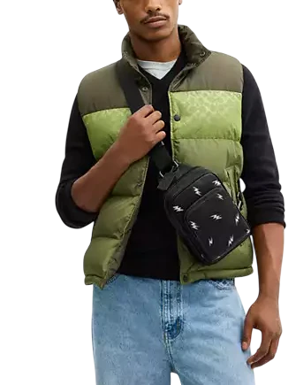 Coach Racer Sling Pack With Lightning Bolt Print Black