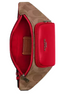 Coach Racer Small Belt Bag In Maxi Signature Canvas Tan Bold Red