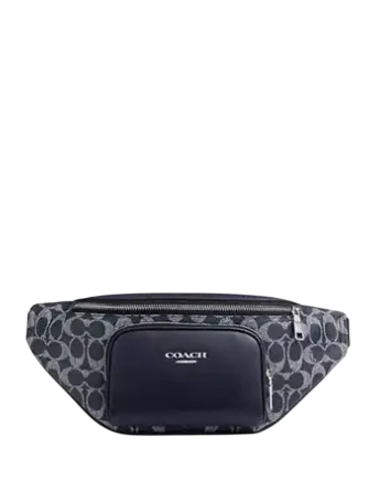 Coach Racer Small Belt Bag In Signature Canvas Denim Chalk