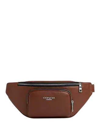 Coach Racer Small Belt Bag In Signature Leather Vintage Brown