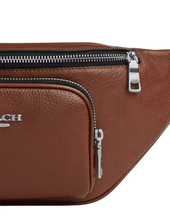 Coach Racer Small Belt Bag In Signature Leather Vintage Brown