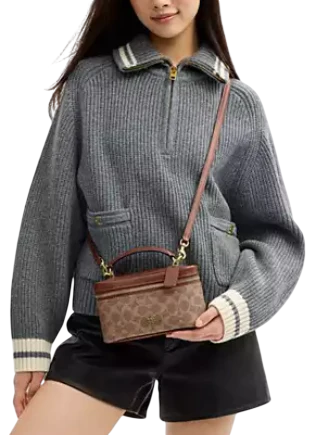 Coach Rainer Crossbody Bag 18 In Signature Canvas Tan Brown