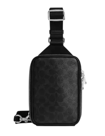 Coach Ray Pack In Signature Canvas Black Signature