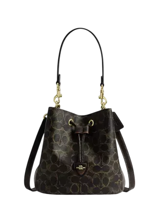 Coach Rowan Bucket Bag In Loved Signature Canvas With Charms Brown