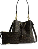Coach Rowan Bucket Bag In Loved Signature Canvas With Charms Brown