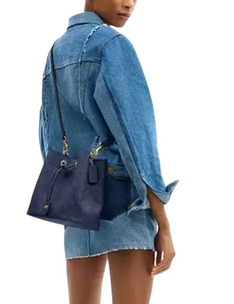Coach Rowan Bucket Bag In Signature Canvas Navy