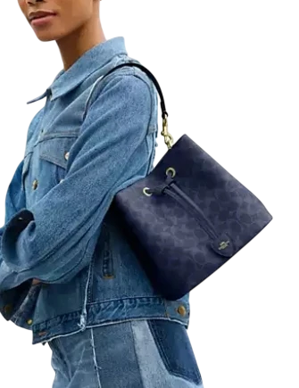 Coach Rowan Bucket Bag In Signature Canvas Navy