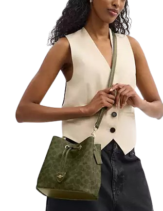 Coach Rowan Bucket Bag In Signature Canvas Olive