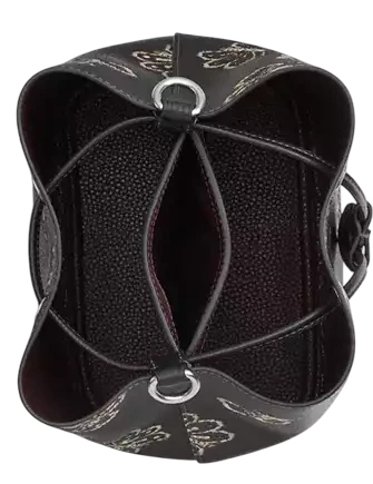 Coach Rowan Bucket Bag With Butterfly Print Black