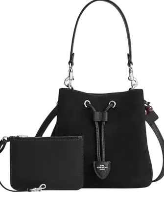 Coach Rowan Bucket Bag With Cherry Charm Black