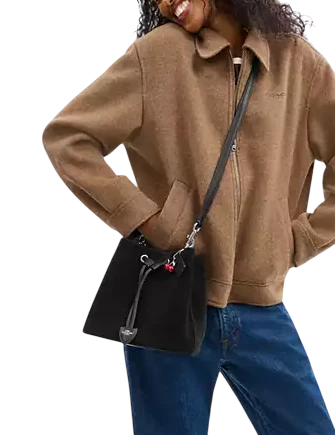 Coach Rowan Bucket Bag With Cherry Charm Black