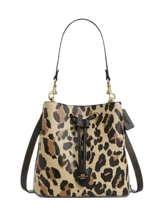 Coach Rowan Bucket Bag With Leopard Print