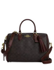 Coach Rowan Large Satchel Bag In Signature Canvas With Fringe Walnut Maple