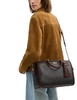 Coach Rowan Large Satchel Bag In Signature Canvas With Fringe Walnut Maple