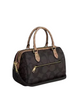 Coach Rowan Satchel Bag In Blocked Signature Canvas Walnut Tan
