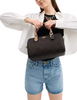 Coach Rowan Satchel Bag In Blocked Signature Canvas Walnut Tan
