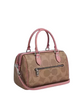 Coach Rowan Satchel Bag In Maxi Signature Canvas Tan Dusty Pink