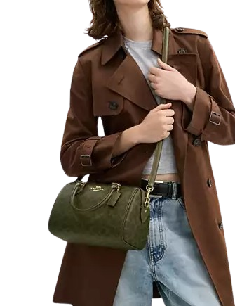 Coach Rowan Satchel Bag In Signature Canvas Olive