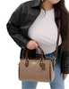Coach Rowan Satchel Bag In Signature Canvas Tan Brown