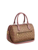 Coach Rowan Satchel Bag In Signature Canvas Tan Pink Petal