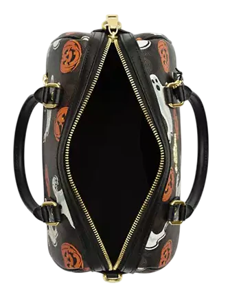 Coach Rowan Satchel Bag In Signature Canvas With Halloween Print Walnut