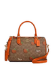Coach Rowan Satchel Bag In Signature Canvas With Orange Print Tan
