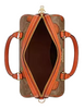 Coach Rowan Satchel Bag In Signature Canvas With Orange Print Tan
