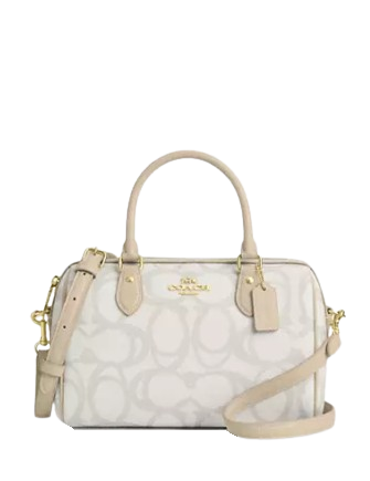 Coach Rowan Satchel Bag In Sketch Signature Canvas Ivory