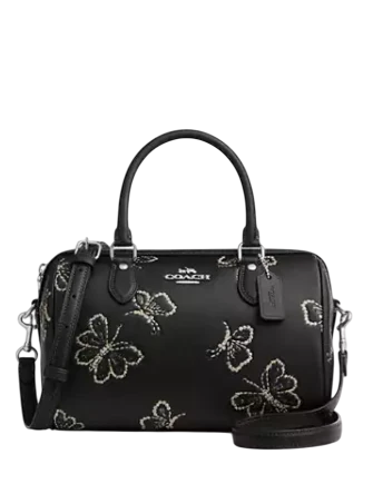 Coach Rowan Satchel Bag With Butterfly Print
