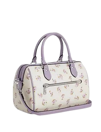 Coach Rowan Satchel Bag With Floral Print Chalk