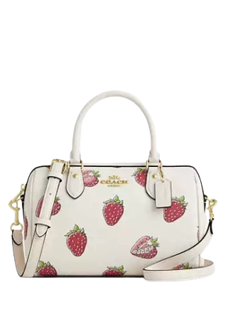 日本未入荷 Coach Rowan Satchel Bag フルーツ柄 Coach Rowan Satchel Bag With Strawberry Print | Brixton Baker