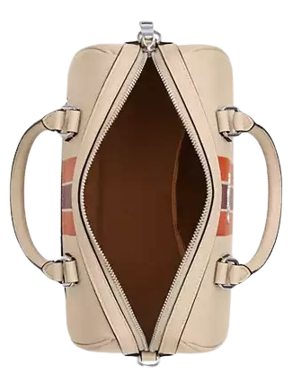 Coach Rowan Satchel Bag With Stripe Ivory