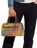 Coach Rowan Satchel in Rainbow Signature Print Canvas  Light Saddle 