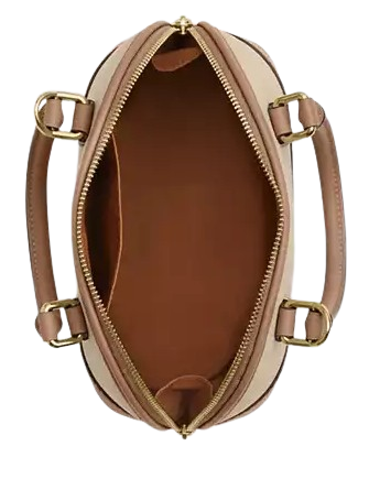 Coach Sabrina Satchel Bag In Colorblock Ivory Taupe