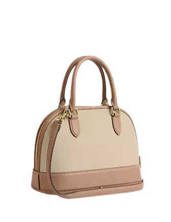 Coach Sabrina Satchel Bag In Colorblock Ivory Taupe