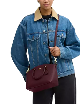 Coach Sadie Satchel Bag Deep Wine
