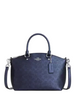 Coach Sadie Satchel Bag In Signature Canvas Blue Navy