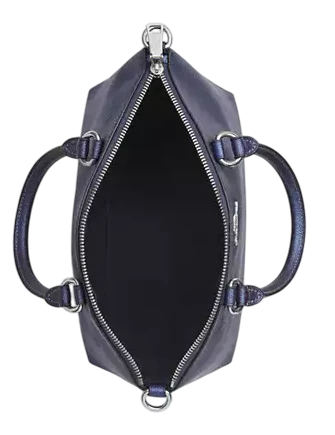 Coach Sadie Satchel Bag In Signature Canvas Blue Navy