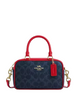 Coach Satchel Crossbody Bag In Signature Canvas Denim Bold Red