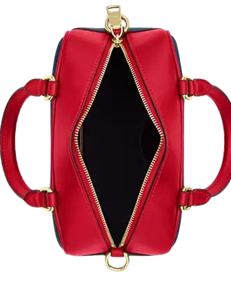 Coach Satchel Crossbody Bag In Signature Canvas Denim Bold Red