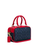Coach Satchel Crossbody Bag In Signature Canvas Denim Bold Red