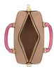 Coach Satchel Crossbody Bag With Plaid Print Pink