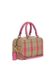 Coach Satchel Crossbody Bag With Plaid Print Pink