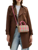 Coach Satchel Crossbody Bag With Plaid Print Pink