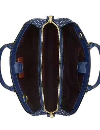 Coach Savannah Small Carryall Bag With Floral Print Deep Blue