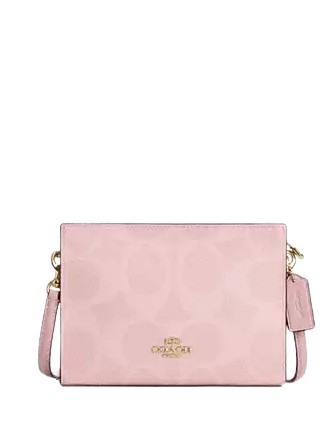 Coach Slim Crossbody Bag In Signature Canvas Powder Pink