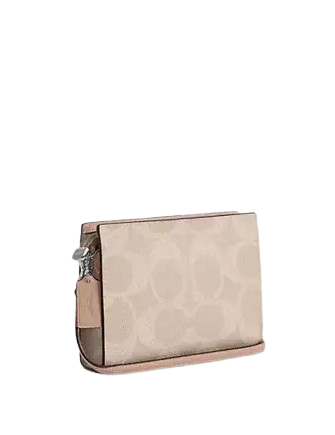 Coach Slim Crossbody Bag In Signature Canvas Sand Taupe