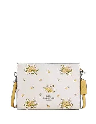 Coach Slim Crossbody Bag With Floral Print Chalk