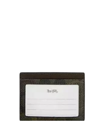 Coach Slim Id Card Case In Signature Camo Print Green