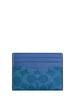 Coach Slim Id Card Case In Signature Canvas Blue Aqua